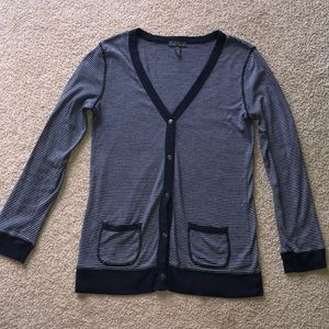 LRL Ralph Lauren jeans stripe button cardigan